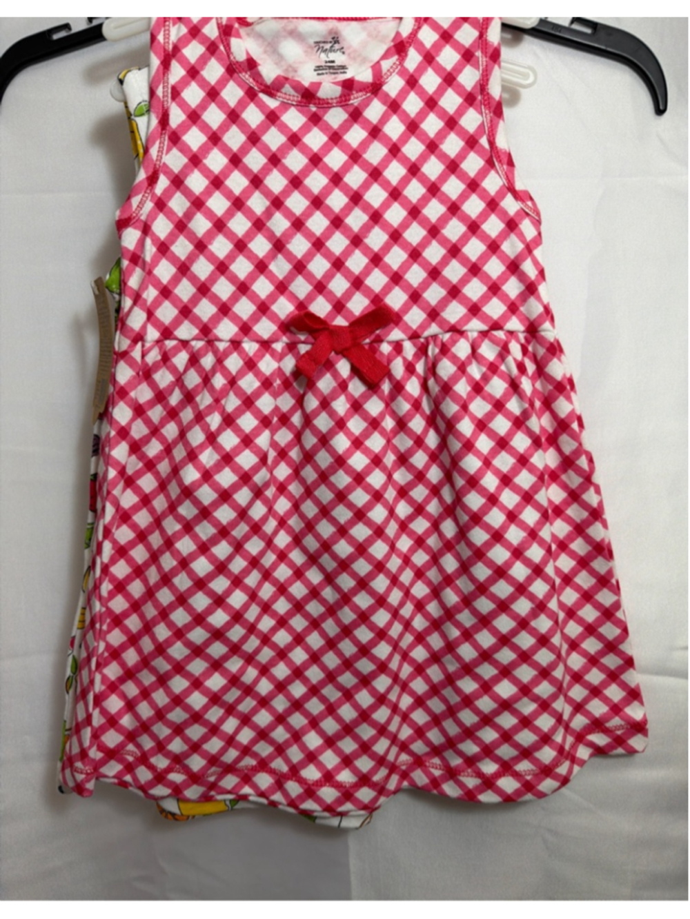 Set of 2 Casual Organic Cotton Sundresses 24 Months Fruit Gingham Check NWT